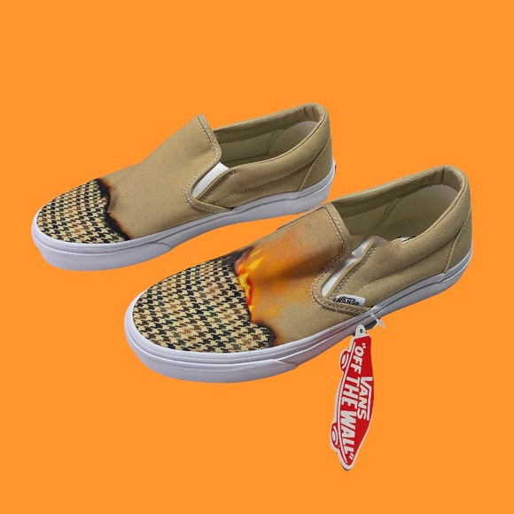 Vans Classic Slip Ons Burn Khaki - Picture 4 of 4